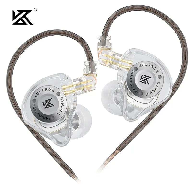 Dynamic Drive Earphones KZ EDX PRO X IEM HiFi Deep Bass Sound Earbud Sport Music Noise Cancelling Headset with Detachable Cable - Premium earphones from Lizard Vigilante - Just $18.99! Shop now at Lizard Vigilante