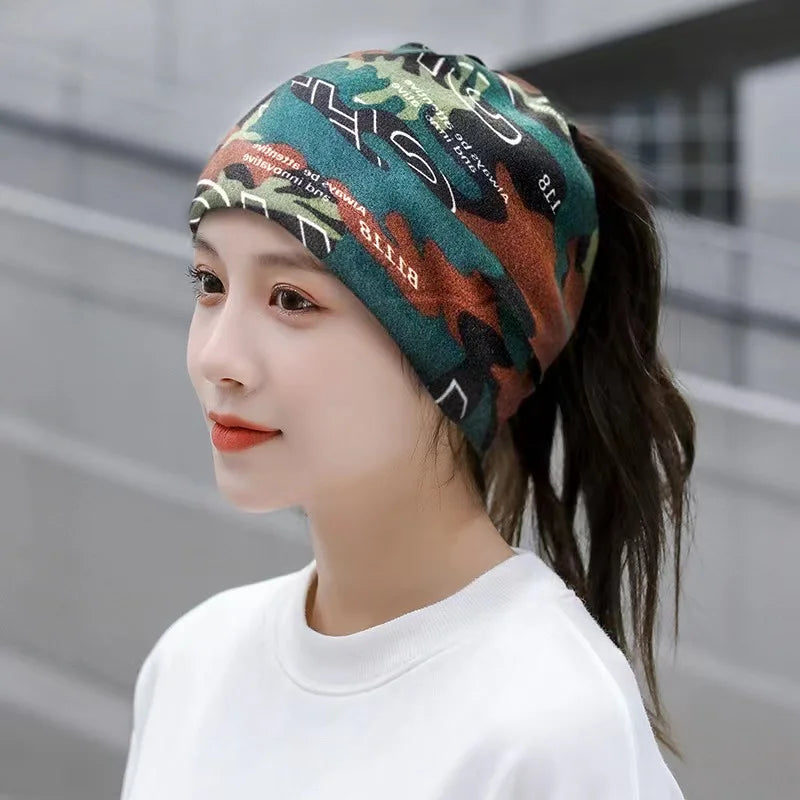 Fashion Double Head Cap Bib Twist Cap Multi-Functional Printed Scarf Cover Cap Neck Cap Face Mask Headscarf Cap C081 - Premium  from Lizard Vigilante - Just $7.99! Shop now at Lizard Vigilante