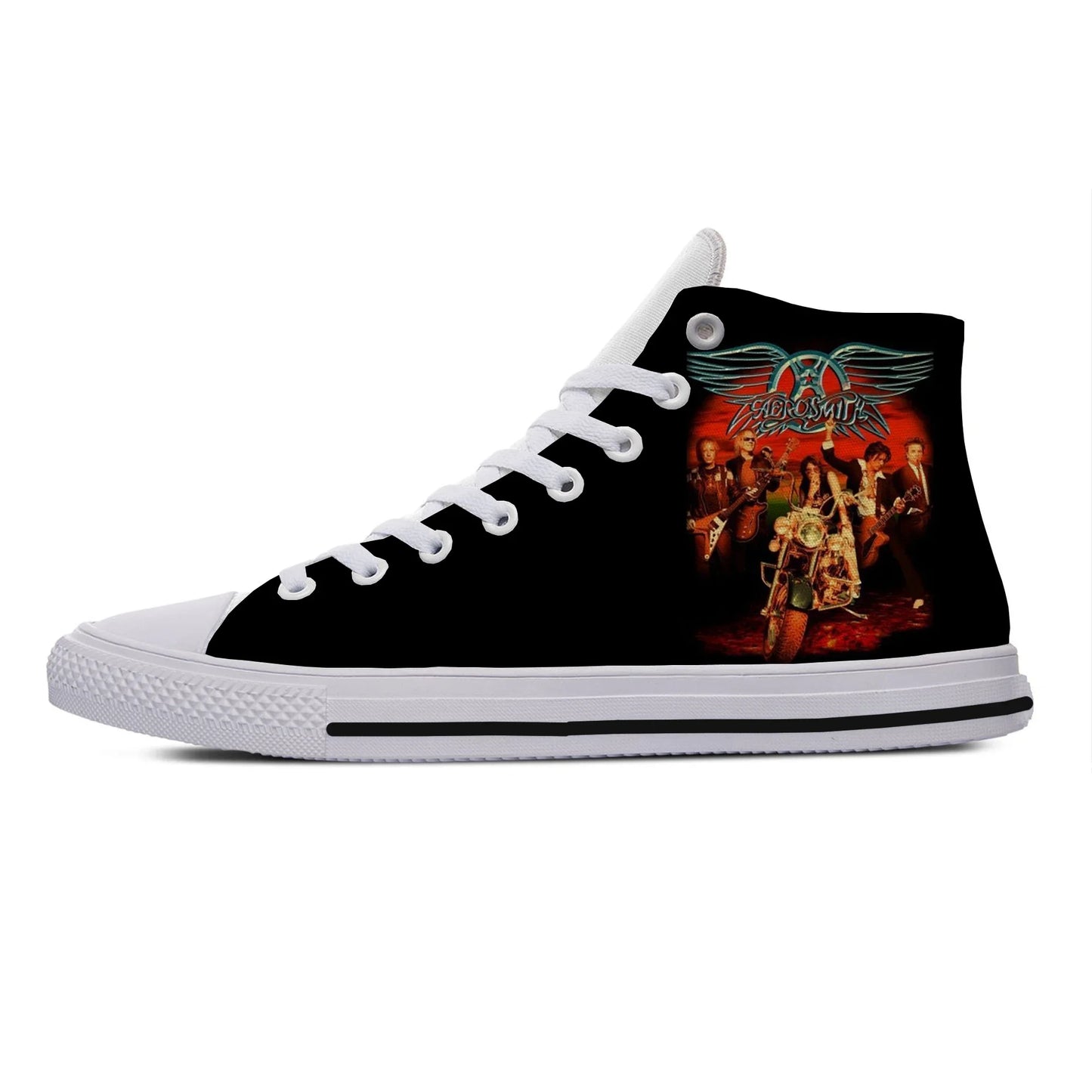 Aerosmith Rock Band Fashion Woman Man Lightweight Sneakers Breathable Casual Board Shoes High Quality Hot High Top Canvas Shoes - Premium high top shoes from Lizard Vigilante - Just $38.88! Shop now at Lizard Vigilante