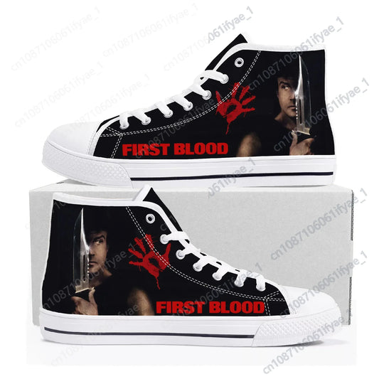 First Blood High-Top Canvas Sneakers | John Rambo Fan Shoes - Premium high tops from dsers - Just $41.88! Shop now at Lizard Vigilante