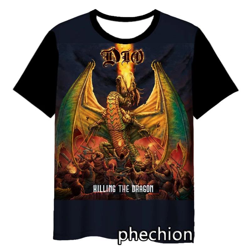 DIO Rock Metal God Rock 3D Print Short Sleeve T-Shirt Rest In Peace RIP Casual Hip Hop Summer T Shirt Tops - Premium  from Lizard Vigilante - Just $24.99! Shop now at Lizard Vigilante