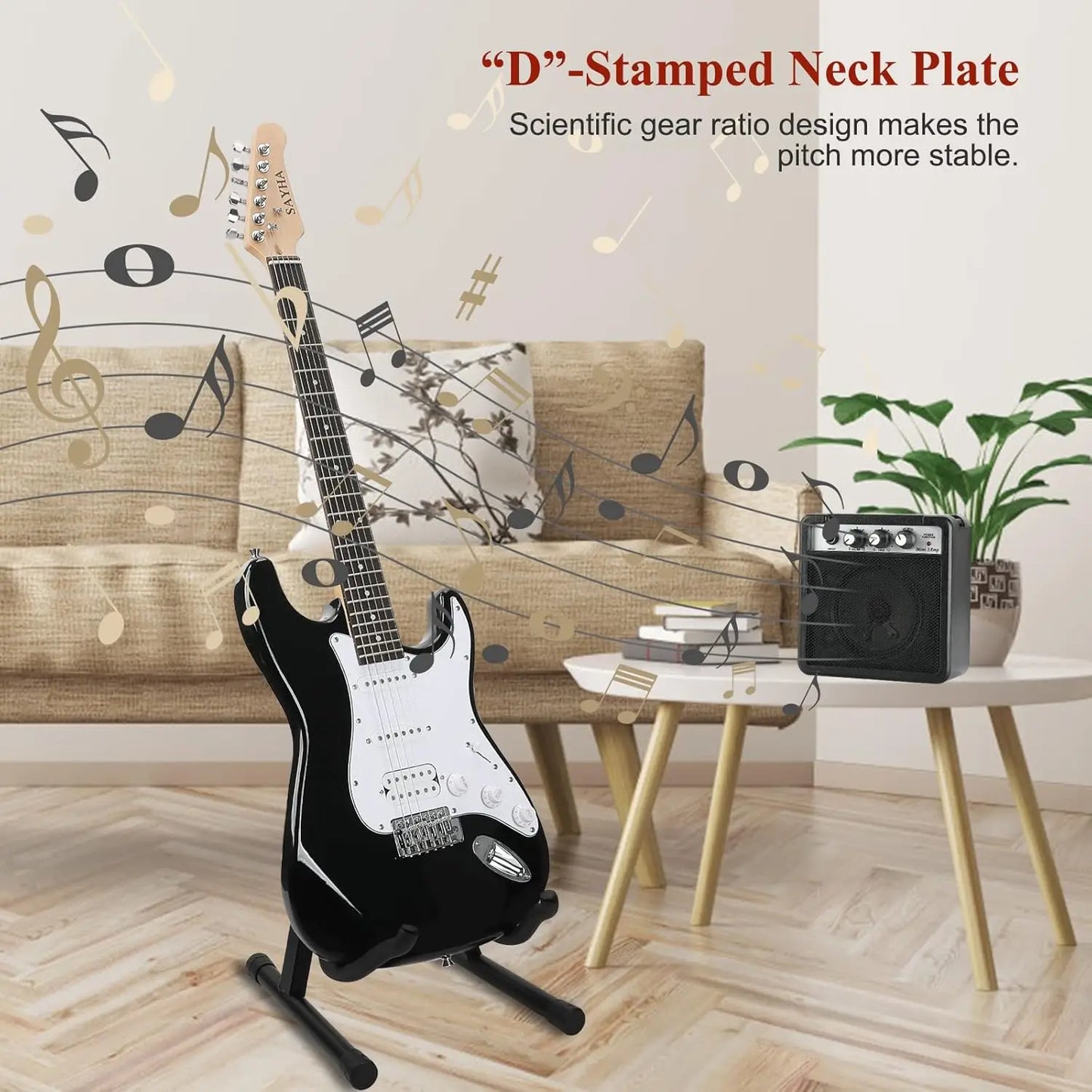 39 Inch Solid Full-size Electric Guitar HSS Pickups Starter Kit Includes Amplifier, Bag, Digital Tuner, Strap, - Premium  from Lizard Vigilante - Just $157.99! Shop now at Lizard Vigilante