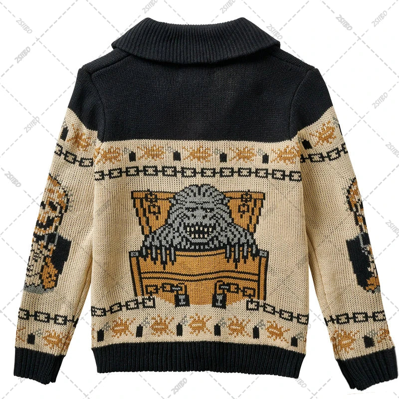 Y2K Harajuku Gothic Ghost Sweater – Fall/Winter Portrait Print Fashion Sweater for Men and Women - Premium sweater from Lizard Vigilante - Just $43.88! Shop now at Lizard Vigilante