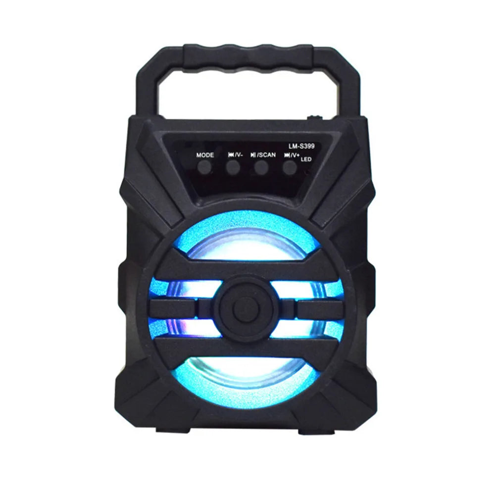 Wireless Bluetooth Speaker with LED Wireless Handheld Speaker Support Wired Microphone/TF Card/U Stick Audio Line Input