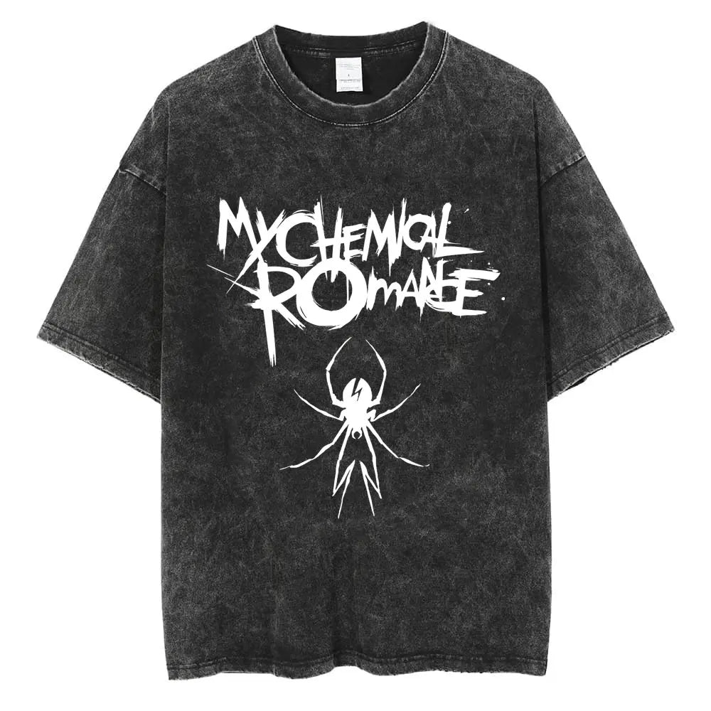 My Chemical Romance The Black Parade Retro Washed T-Shirt – Unisex Gothic Cotton Streetwear, Loose Fit Casual Tee - Premium t-shirt from Lizard Vigilante - Just $26.66! Shop now at Lizard Vigilante