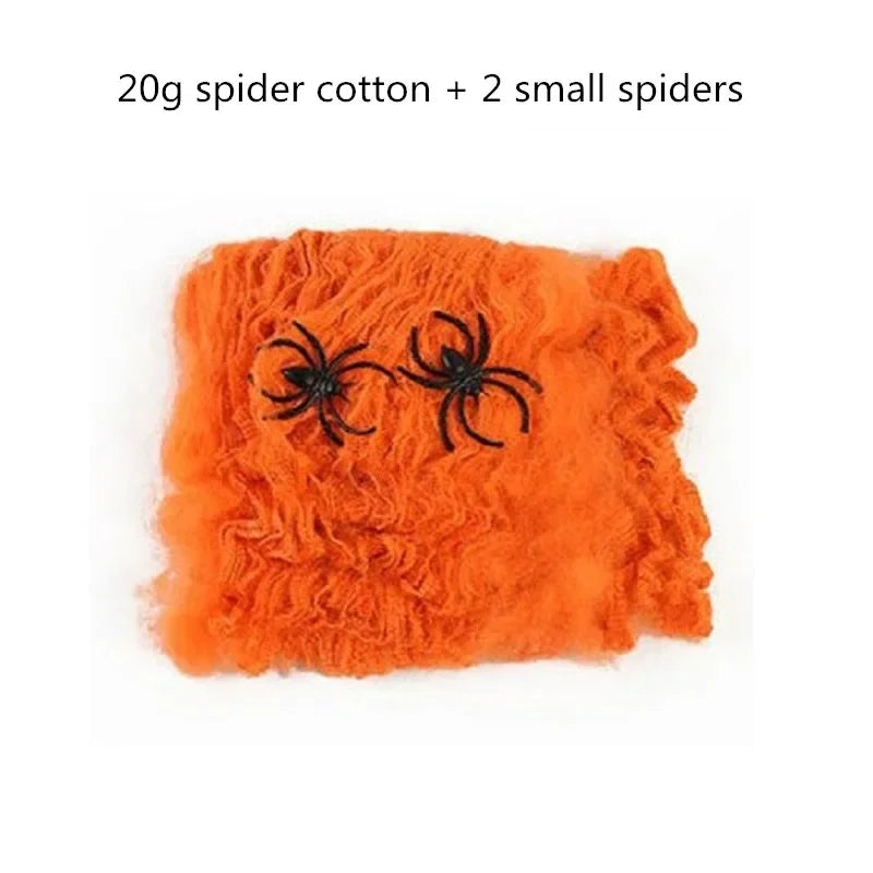 Halloween Decorations Artificial Spider Web Stretchy Cobweb Scary Party Halloween Decoration for Bar Haunted House Scene Props