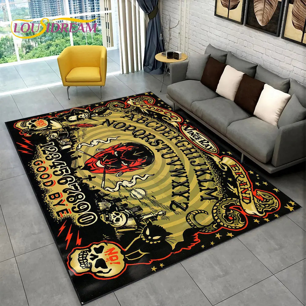 The Witchcraft Gothic Ouija Area Rug: LOUSIDREAM 3D Printed Tarot Carpet for Living Room & Bedroom