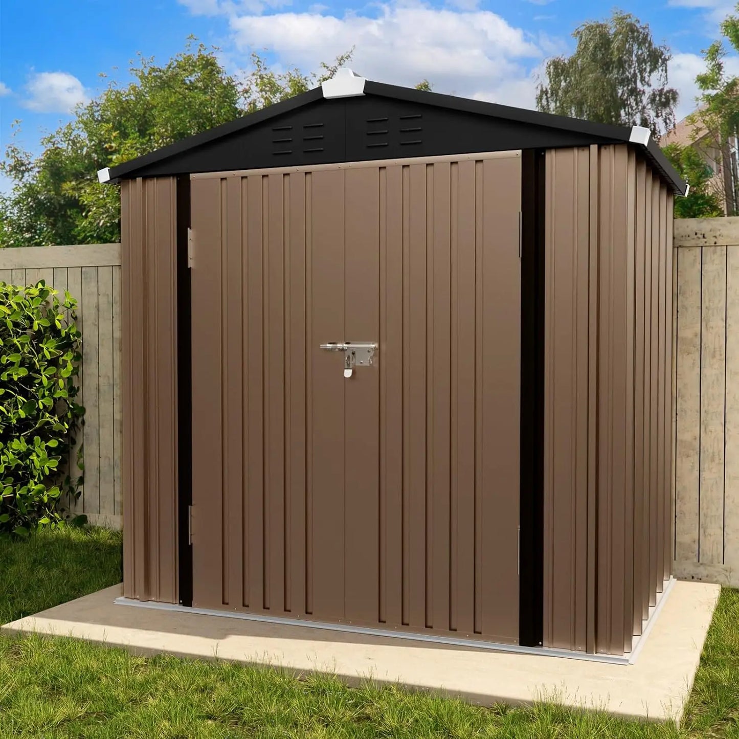 Spacious Outdoor Storage Shed - Metal Galvanized Steel for Backyard - Premium shed from Lizard Vigilante - Just $314.99! Shop now at Lizard Vigilante