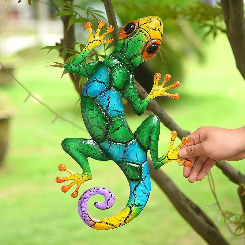 Metal Gecko Yard Garden Decoration for Outdoor Statues Home-garden Wall Decor Miniature Accessories Sculpture Lizard Ornaments - Premium Home Decor from Lizard Vigilante - Just $12.99! Shop now at Lizard Vigilante