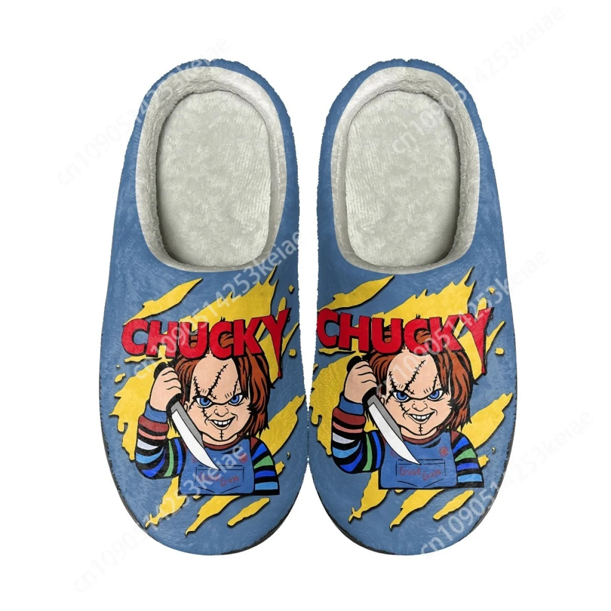 Horror Movie Killer Chucky™ Ladies Round Toe Plush Home Slippers – Cozy, Creepy, and Comfortably Warm - Premium slippers from Lizard Vigilante - Just $32.32! Shop now at Lizard Vigilante