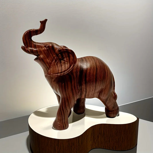 1pc Wildlife Collection Elephant Sculpture Statue - Resin Decor For Home Decoration And Desktop Decoration,Cute Ornament,