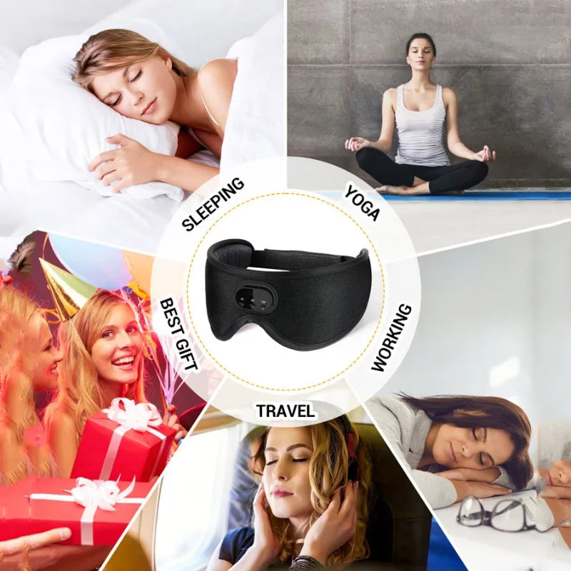 White noise version 3D wireless music sleep headset bluetooth eye mask microphone call manufacturers Dropshipping Christmas Gift - Premium  from Lizard Vigilante - Just $37.99! Shop now at Lizard Vigilante