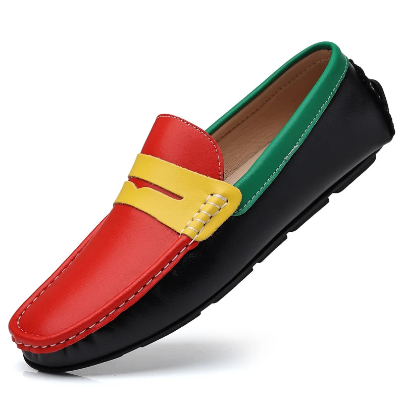 Men’s Italian Genuine Leather Loafers – Luxury Breathable Slip-On Moccasins, Casual & Formal Comfortable Driving Shoes - Premium loaferr from Lizard Vigilante - Just $36.99! Shop now at Lizard Vigilante