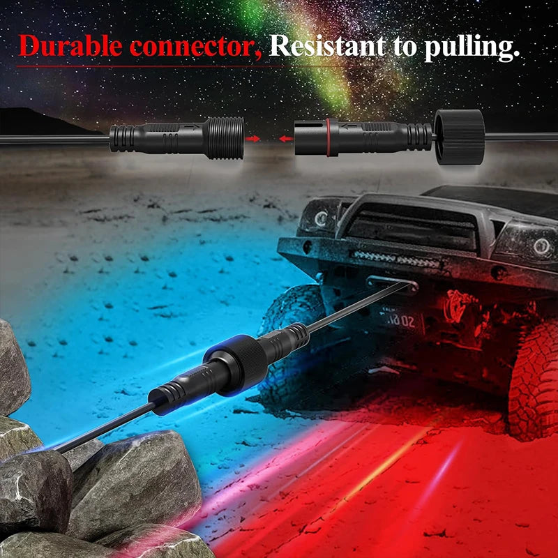 RGB LED Underglow Rock Lights - 8 Pods App Remote Control & Music Mode for Pickup, ATV, RZR, UTV - Premium rock lights from Lizard Vigilante - Just $84.99! Shop now at Lizard Vigilante