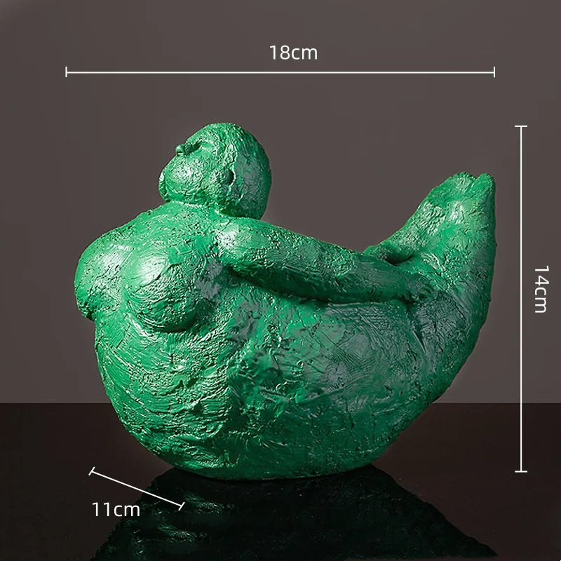 Abstract Body Sculpture Resin Handicraft Fat Woman Yoga Statue Irregular Hand-made Clay Sculptures Home Decoration Accessories