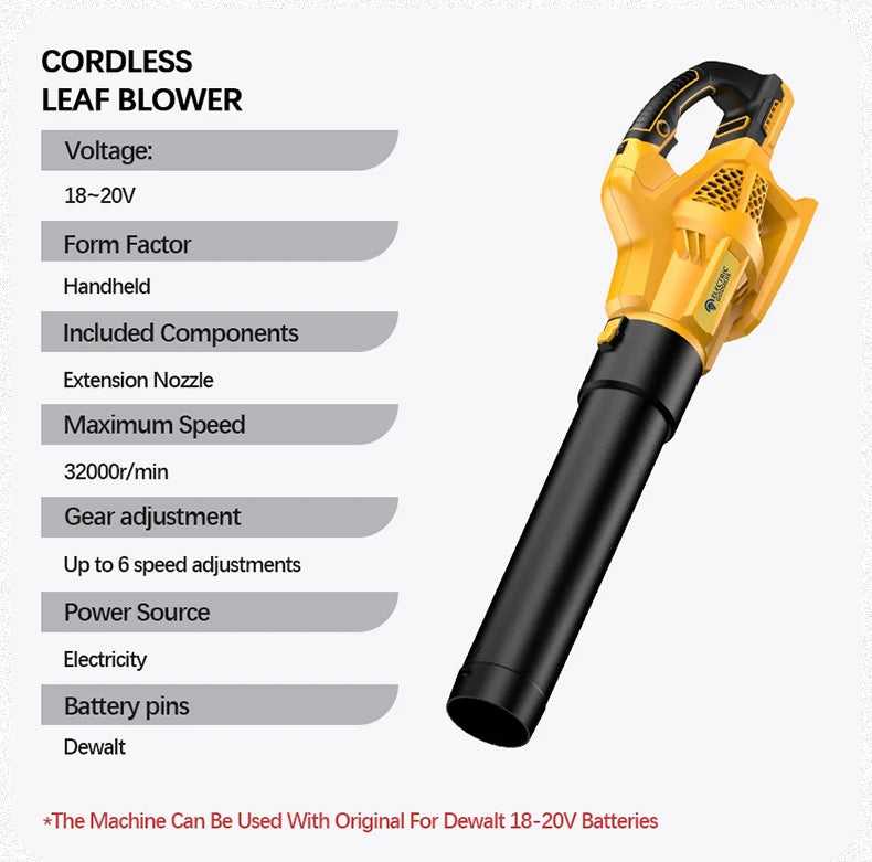 Electric Goddess EG-32000R — Cordless 6-Gear Air Blower Beast | 20V Compatible Superpower for Snow, Leaves, Dust & Chaos