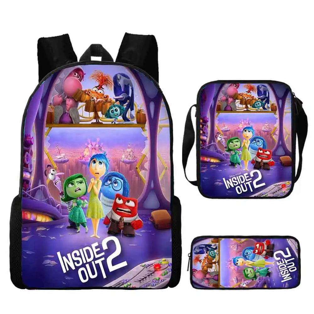 Inside Out Movie Backpack with Lunch Bags Pencil Case Disnee Kids Bags Custom Large Capacity Backpacks - Premium backpack from Lizard Vigilante - Just $34.99! Shop now at Lizard Vigilante