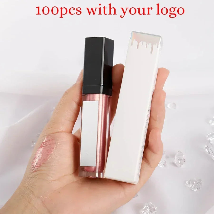 Lip Gloss with Led Light and Mirror Private Label Lipstick Liquid Shiny Colors P42 P43 P90 P143