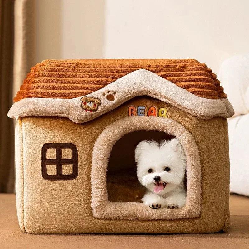 Dog House Foldable Outdoor Waterproof Pet House for Small Dogs Cats Kitten Puppy Cave Nest with Pets Pad Bed Tent Supplies - Premium  from Lizard Vigilante - Just $19.99! Shop now at Lizard Vigilante