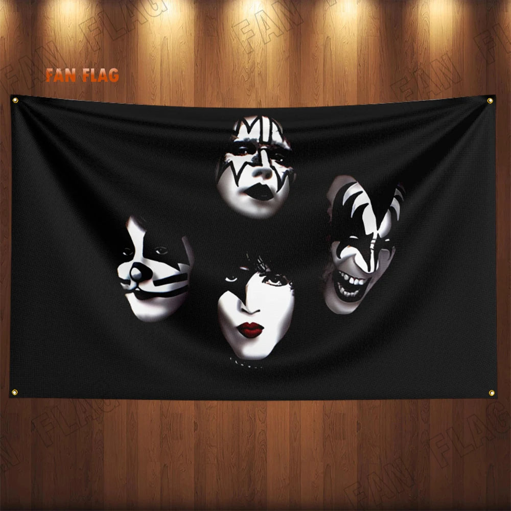 Kiss Heavy Rock Band Flag 3x5ft – Polyester Printed Banner for Home or Bedroom Decoration - Premium banner from Lizard Vigilante - Just $17.99! Shop now at Lizard Vigilante