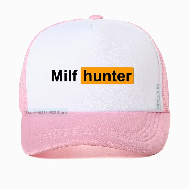 Milf Hunter Graphic Trucker Cap Funny Adult Baseball Hat Summer Streetwear Adjustable