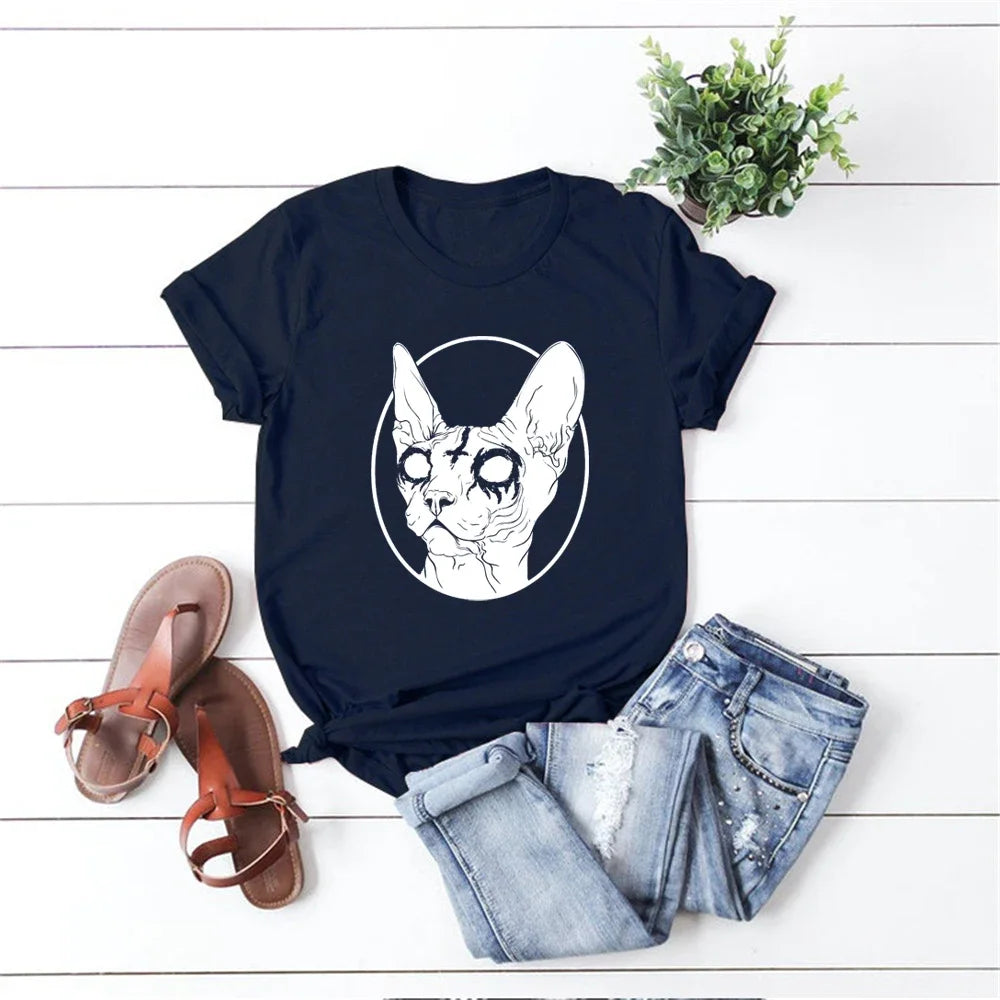 Death Metal Sphynx Cat Shirt  Black Metal T-Shirt Witchy Shirt Gothic Tee Steampunk Hipster Graphic Tee - Premium T-Shirt from Lizard Vigilante - Just $23.88! Shop now at Lizard Vigilante