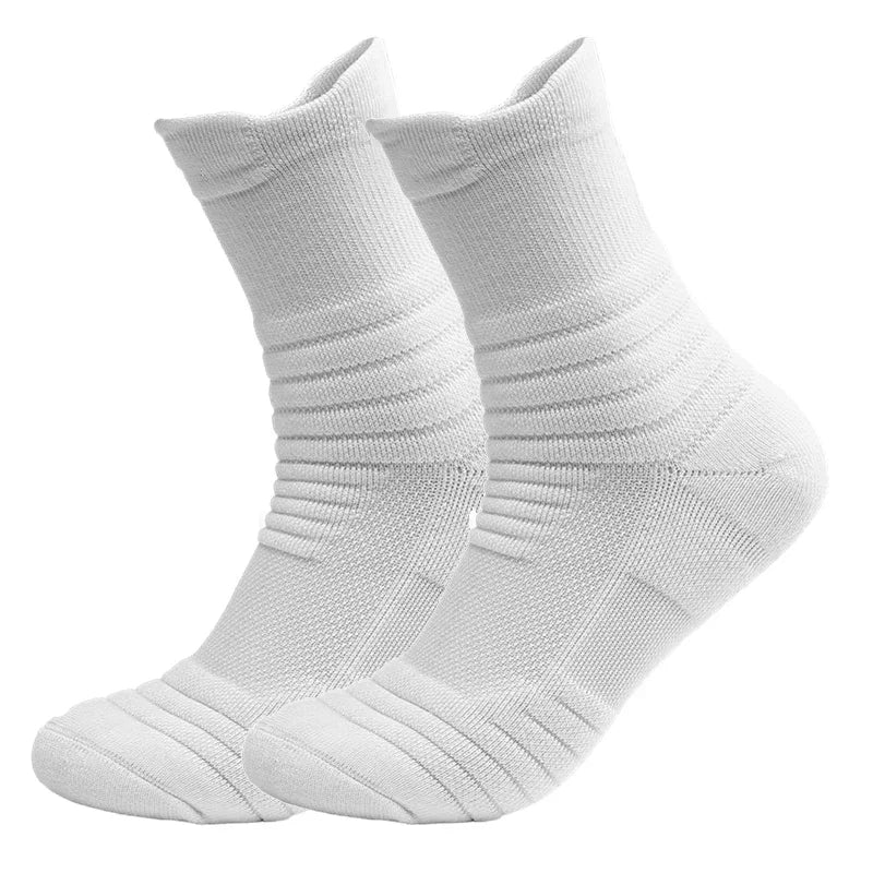 2 Pairs Anti-Slip Football & Basketball Socks - Breathable, Deodorizing Cotton Crew Socks for Men & Women - Premium Socks from Lizard Vigilante - Just $12.88! Shop now at Lizard Vigilante