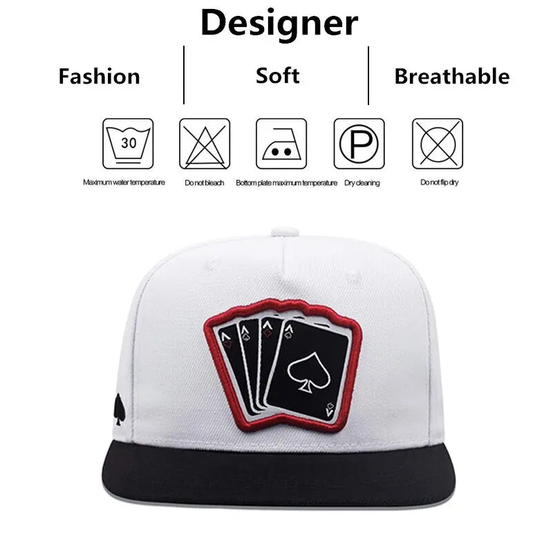 Lizard Vigilante Snapback Cap with Embroidered Ace of Spades Playing Card Design - Unisex Adjustable Sun Hat - Premium hat from Lizard Vigilante - Just $19.99! Shop now at Lizard Vigilante