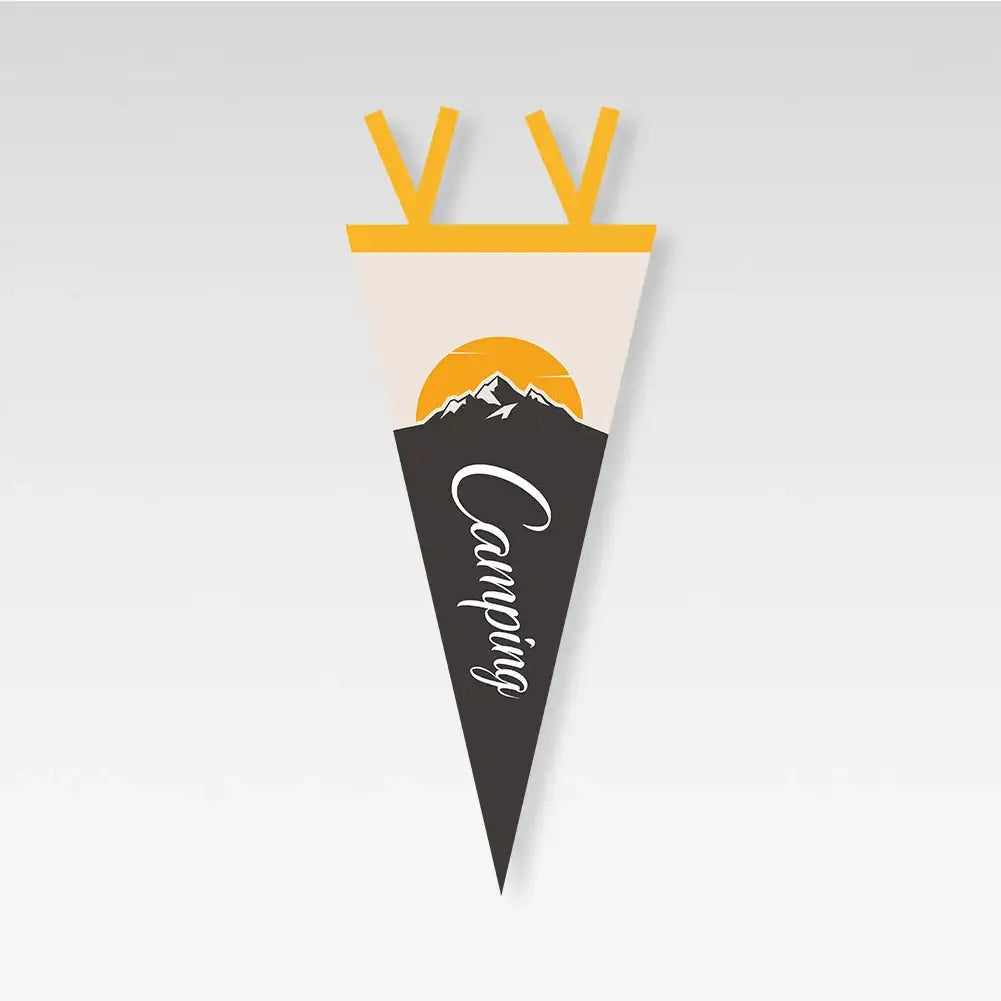 Outdoor Camping Tent Pennant Flags Picnic Canopy Atmosphere Decorations Camp Hanging Flags Holiday Scene Felt Bunting