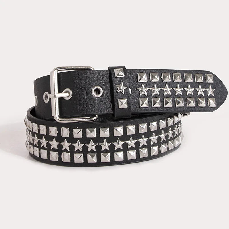 Gothic Punk Faux Leather Belt - Adjustable Unisex Wide Belt - Premium belt from Lizard Vigilante - Just $26.99! Shop now at Lizard Vigilante