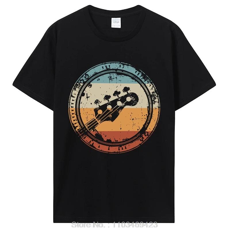 Vintage Bass Guitar Headstock for Bassist and Bass Player T Shirts Graphic Streetwear tshirt Birthday Gifts Clothing T-shirt - Lizard Vigilante