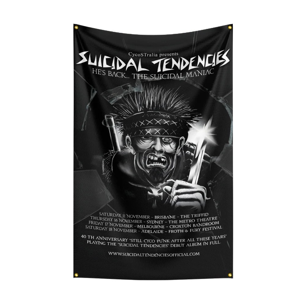 Suicidal Tendencies Thrash Metal Punk Rock Band Flag - 3x5FT Polyester Printed Banner for Bedroom & Outdoor Decoration - Premium banner from Lizard Vigilante - Just $17.99! Shop now at Lizard Vigilante