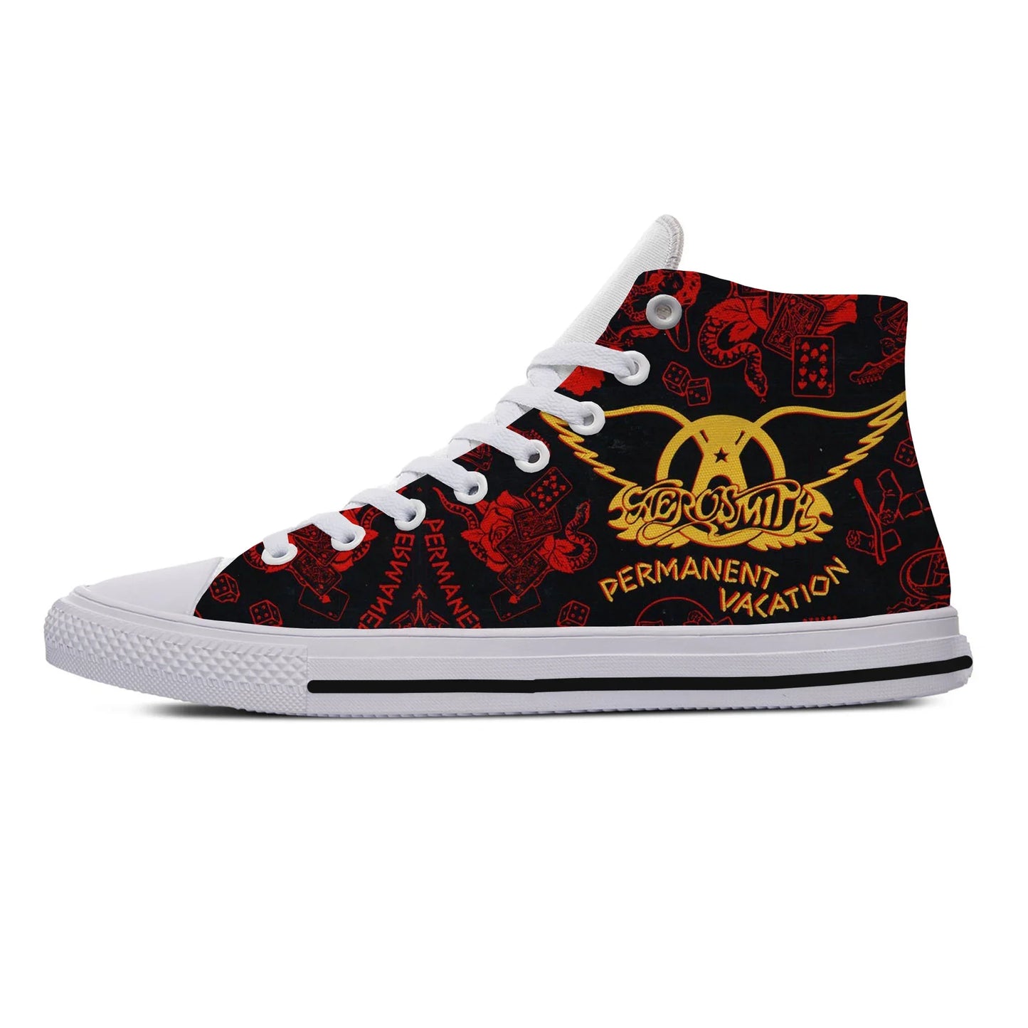 Aerosmith Rock Band Fashion Woman Man Lightweight Sneakers Breathable Casual Board Shoes High Quality Hot High Top Canvas Shoes - Premium high top shoes from Lizard Vigilante - Just $38.88! Shop now at Lizard Vigilante