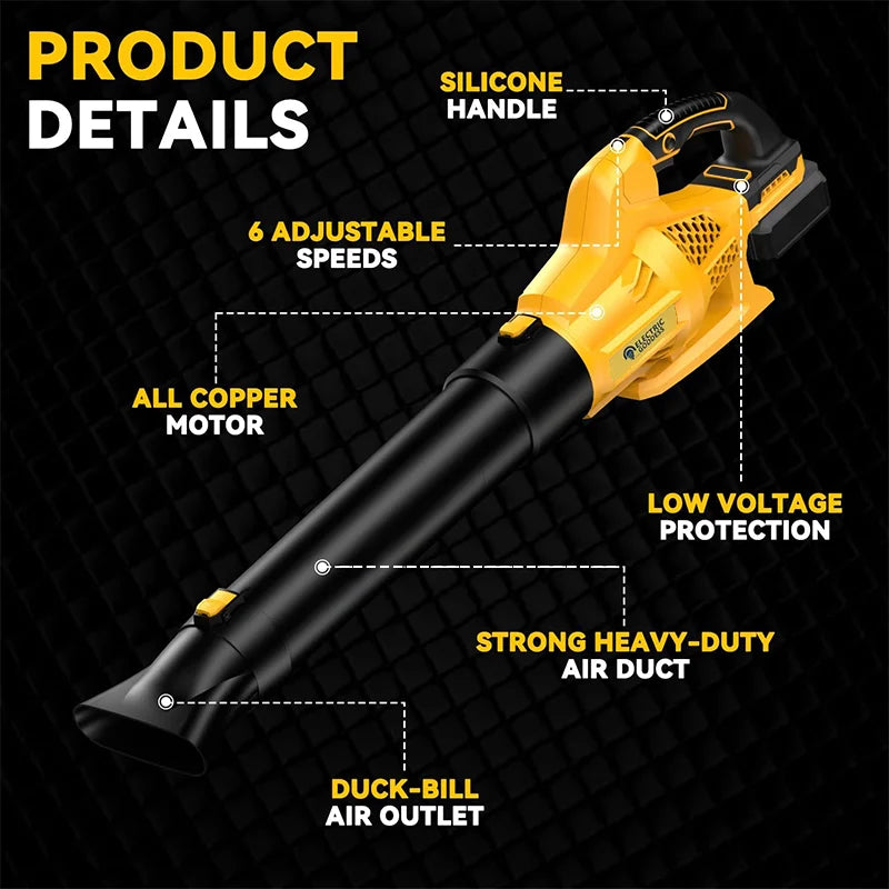 Electric Goddess EG-32000R — Cordless 6-Gear Air Blower Beast | 20V Compatible Superpower for Snow, Leaves, Dust & Chaos