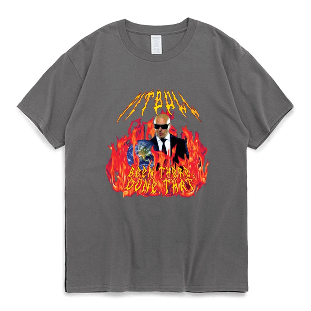 Heavy Metal Pitbull with Flames Classic T-Shirt Men Women Mr. Worldwide Gives Done That Tee Shirt Fashion Hip Hop Black T Shirt - Premium T-Shirts from Lizard Vigilante - Just $26.99! Shop now at Lizard Vigilante