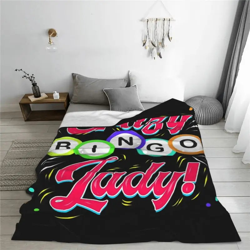 Custom 3D Printed Lucky Game Crazy Bingo Lady Gambling Player Blanket – Comfortable Soft Flannel Winter Throw Blanket for Travel, Bed, and Home - Premium blanket from Lizard Vigilante - Just $15.99! Shop now at Lizard Vigilante