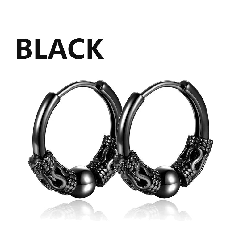 Punk Stainless Steel Stud Earrings - Edgy and Stylish - Premium earrings from Lizard Vigilante - Just $19.88! Shop now at Lizard Vigilante