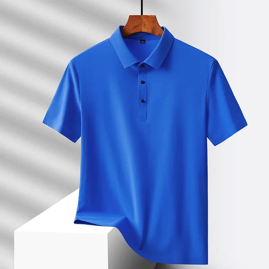 Select Popular Nylon Fabric Short Sleeved Polo Shirts, Summer Ice Silk Quick Drying - Premium  from Lizard Vigilante - Just $15.99! Shop now at Lizard Vigilante