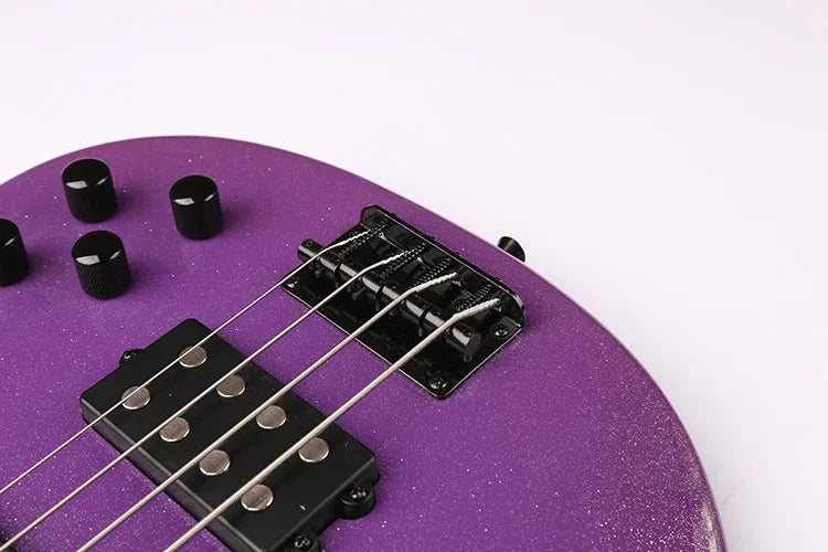 GECKO Purple Maple Neck 4-String Bass Guitar – High-Quality Basswood Body & Red Cedar Design – Professional Electric Bass with Passive Pickup - Premium bass guitar from Lizard Vigilante - Just $399.99! Shop now at Lizard Vigilante