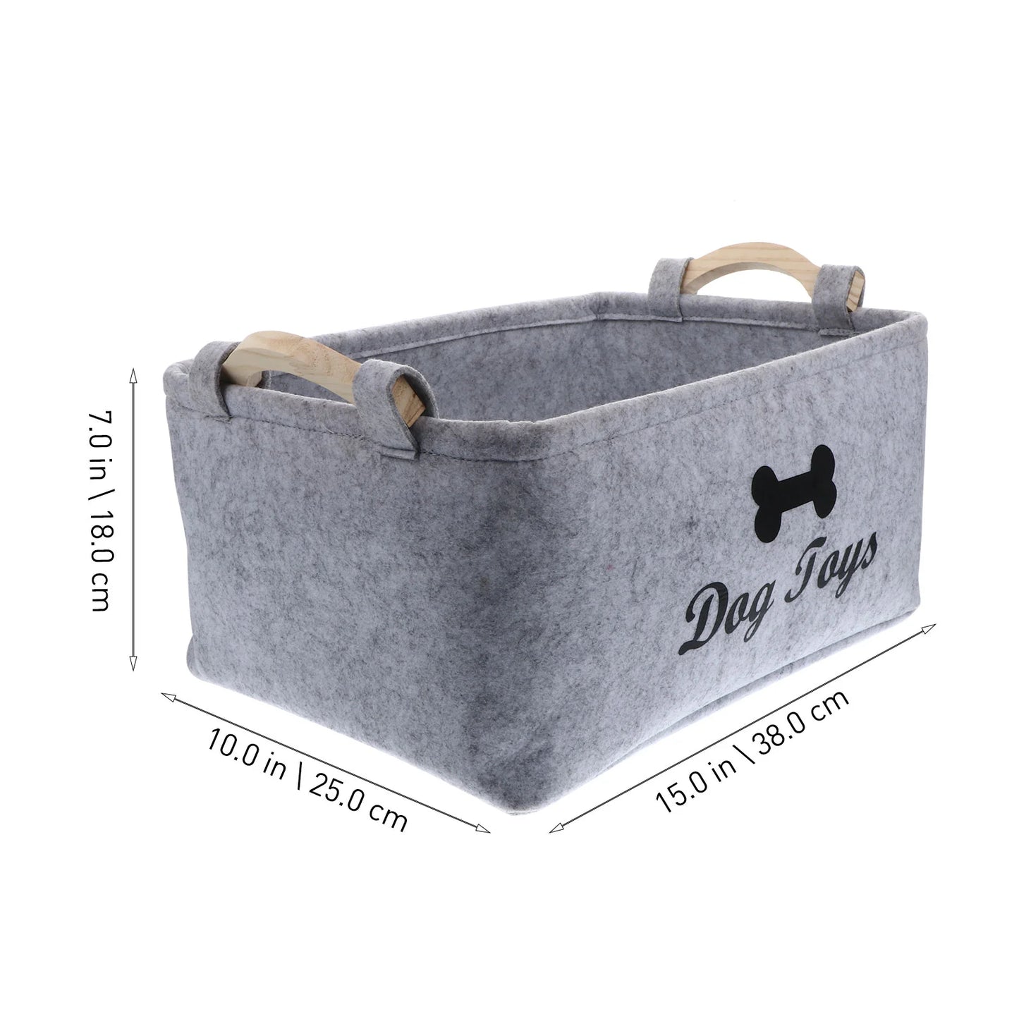 Multipurpose Felt Storage Box with Wooden Handle – Square Organizer for Toys, Accessories, and More - Premium  from Lizard Vigilante - Just $28.88! Shop now at Lizard Vigilante