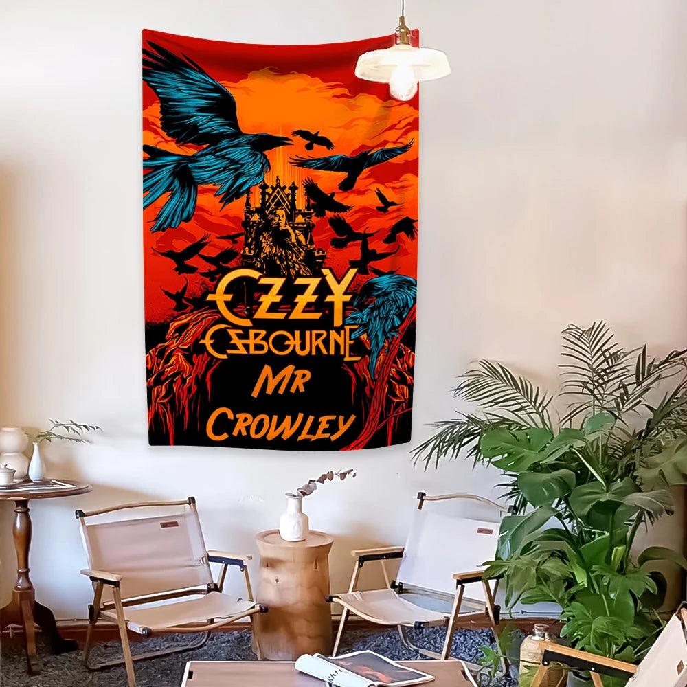 Ozzy Osbourne Rock And Roll Music Singer Tapestry Album Cover Home Decor Wall Hanging Background Cloth Bedroom Dorm Decoration - Lizard Vigilante