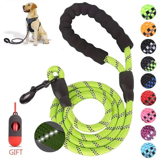 Reflective Strong Dog Leash 1.5M Long - Heavy Duty Nylon Rope Leash with Padded Handle for Comfortable Training and Walking - Premium pet leash from Lizard Vigilante - Just $18.88! Shop now at Lizard Vigilante