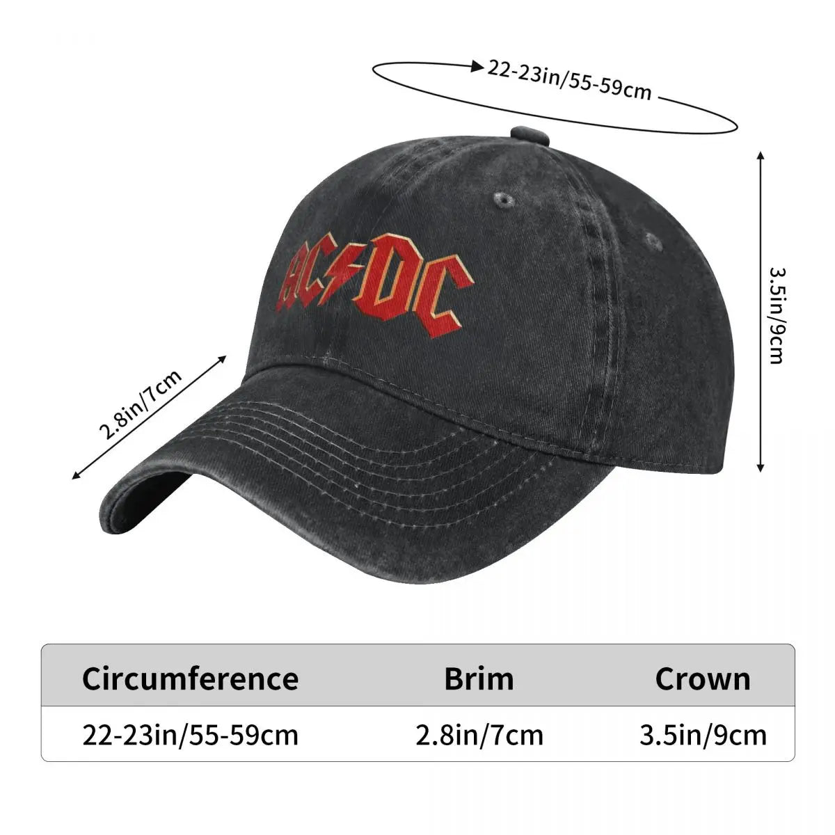 AC/DC Heavy Metal Rock Music Band Baseball Cap Vintage Women Men Trucker Hat - Premium baseball cap from dsers - Just $23.88! Shop now at Lizard Vigilante