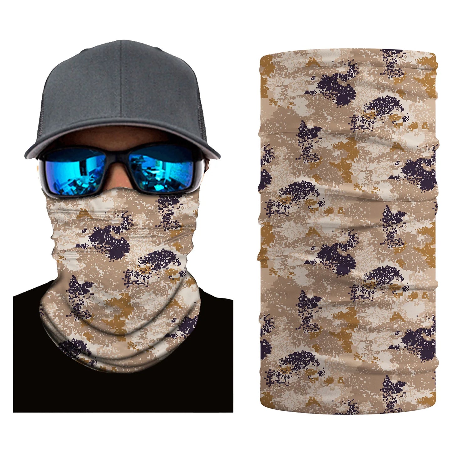 Camouflage Seamless Magic Bandana Buffs Neck Gaiter Paisley Headband Cycling Fishing Tube Face Shield Men Women Scarf Mask Cap - Premium neck gaiter from Lizard Vigilante - Just $5.99! Shop now at Lizard Vigilante