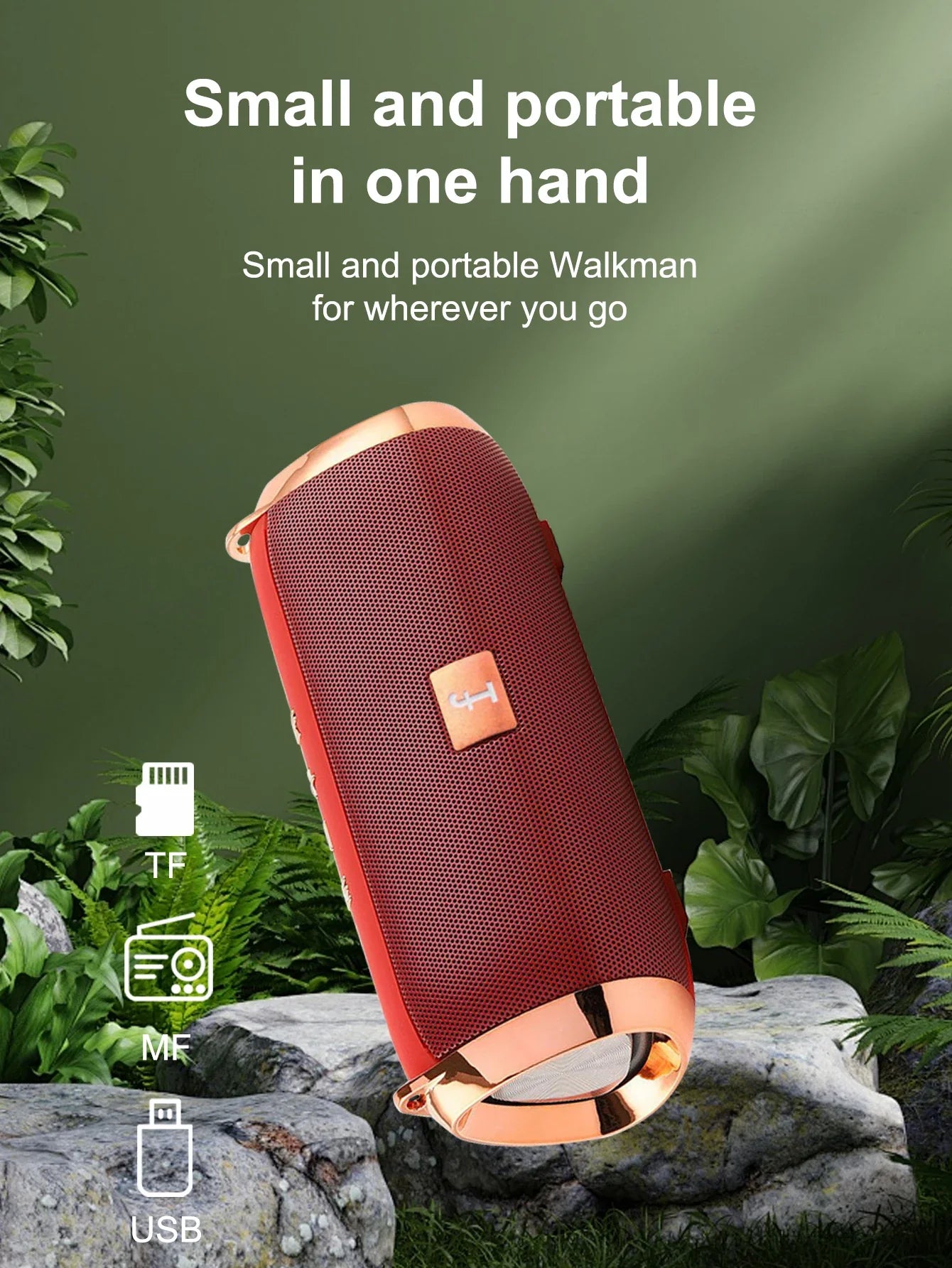 Wireless Bluetooth Speaker Outdoor Portable Bluetooth Speaker Plug-in Voice Prompt Subwoofer Small Speaker Holiday Gift