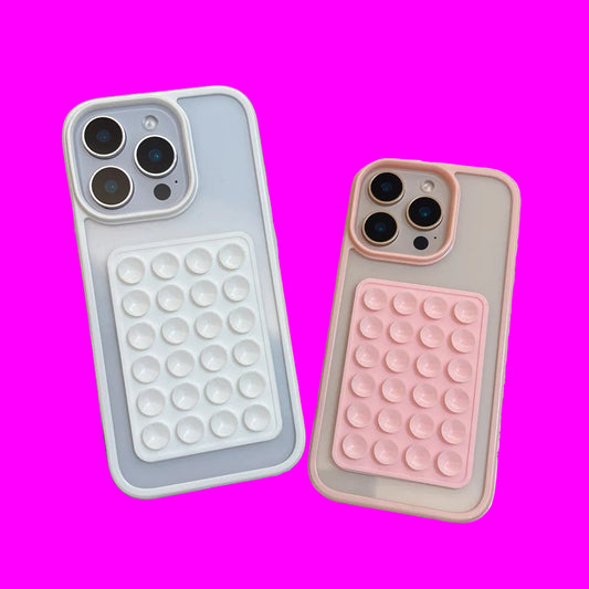 3D Suction Cup Shockproof Airbag Phone Case For iPhone 16 15 14 13 12 11 XR X XS 7 8 Plus Transparent Candy Cover