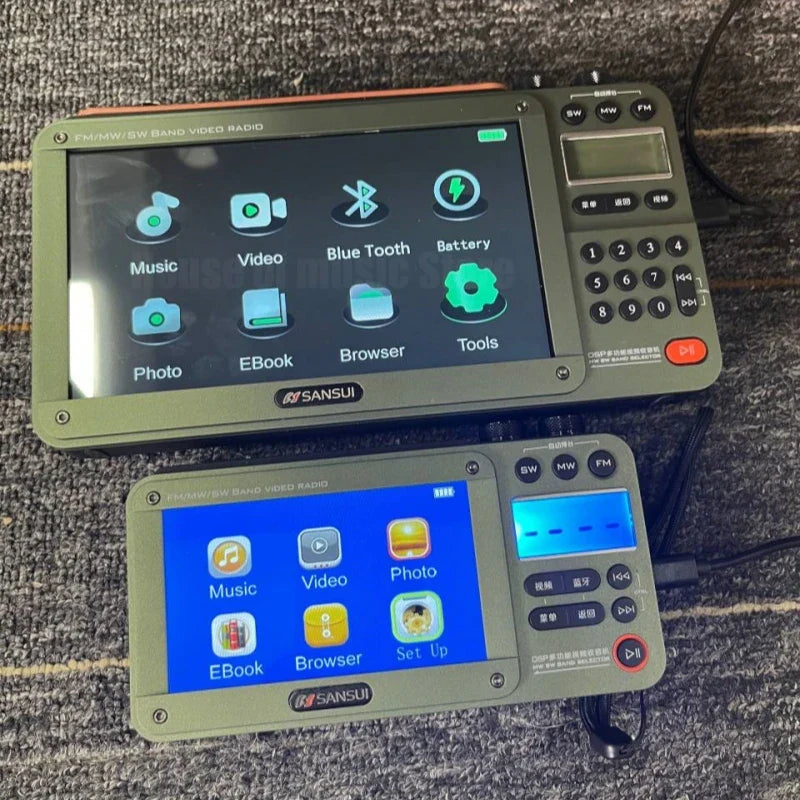 SANSUI Wireless Bluetooth Speakers Home Full-band Radio LED HD Video Player Portable MP4 Walkman Built-in Rechargeable Battery