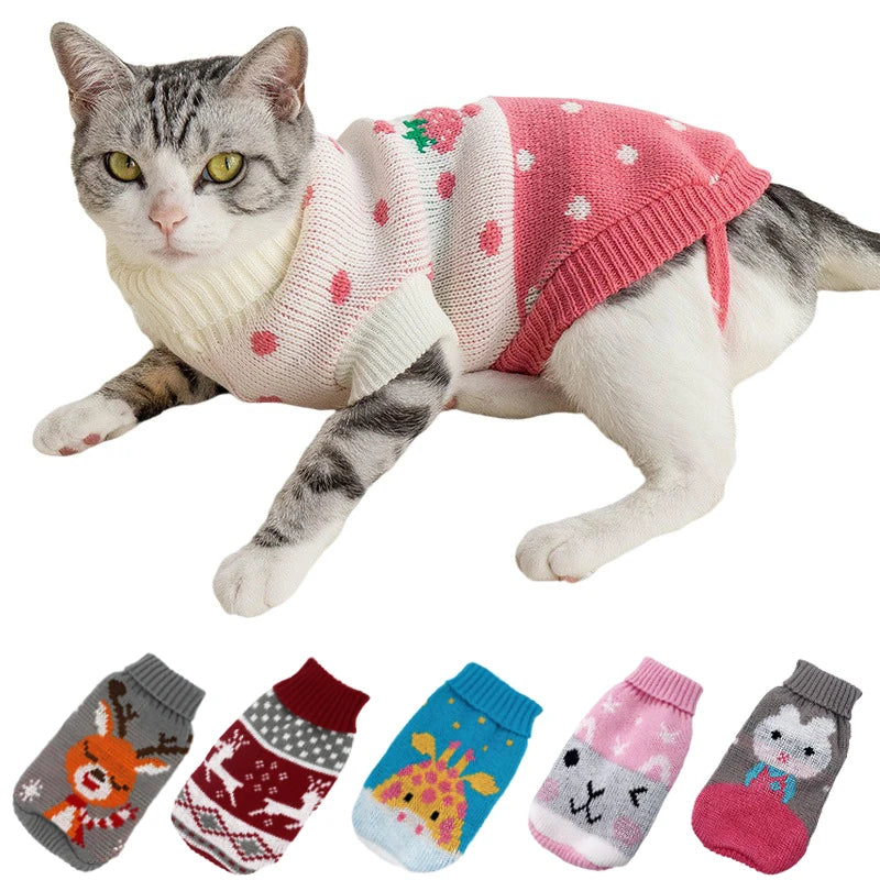 Dog Clothes Winter Warm Puppy Cats Sweater For Small Medeium Dogs Knit Sweater Pug Chihuahua Coat Bulldog Pullover Pet Clothing - Premium  from Lizard Vigilante - Just $4.99! Shop now at Lizard Vigilante