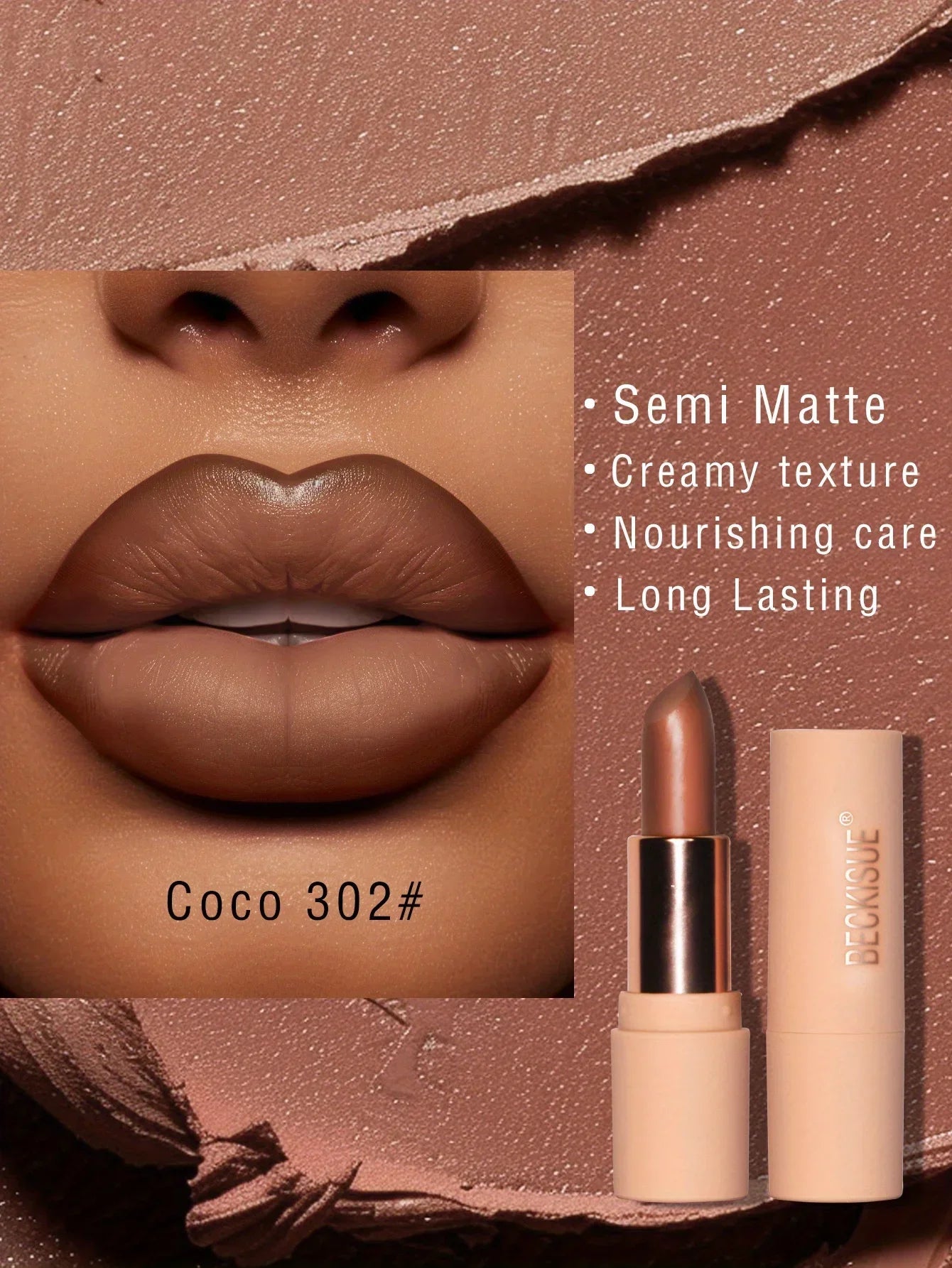 Bare Matte Silky Matte Lipstick Long-lasting Waterproof and glossy finish, Easy to color