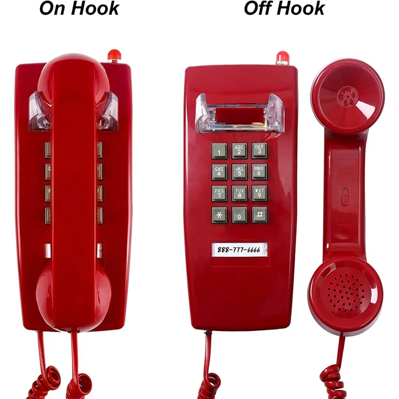Blood-Red Double Bell Mayhem Wall Phone – 2-Pack Analog Legends With Voicemail Flash